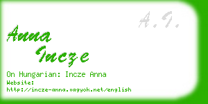 anna incze business card